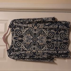 Blue Pattern Charter Club Women's Blouse, Size 0X